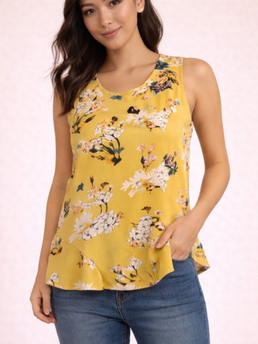 Anthropologie Eva Franco Arborist Floral Sleeveless Top Size Large